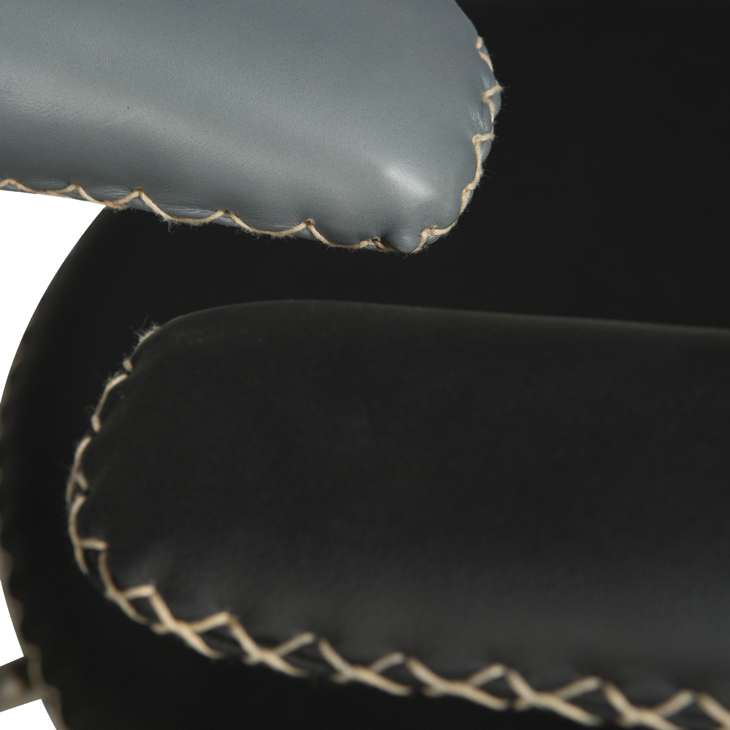 Stuhl Fagus Leder Schwarz / chrom (4er-Set)