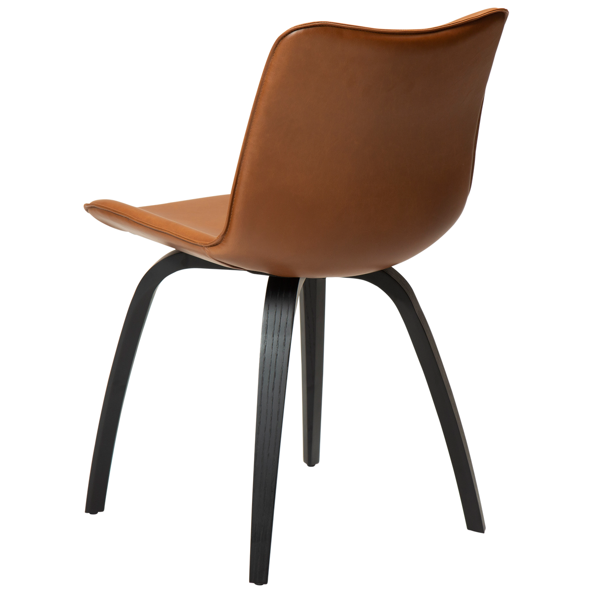 Stuhl Genip Kunstleder Mittelbraun / Esche schwarz (2er-Set)