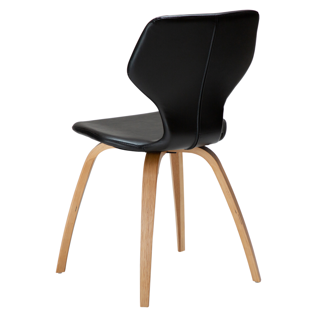 Stuhl Sabal Kunstleder Vintage Schwarz / Esche schwarz gebeizt (2er-Set)