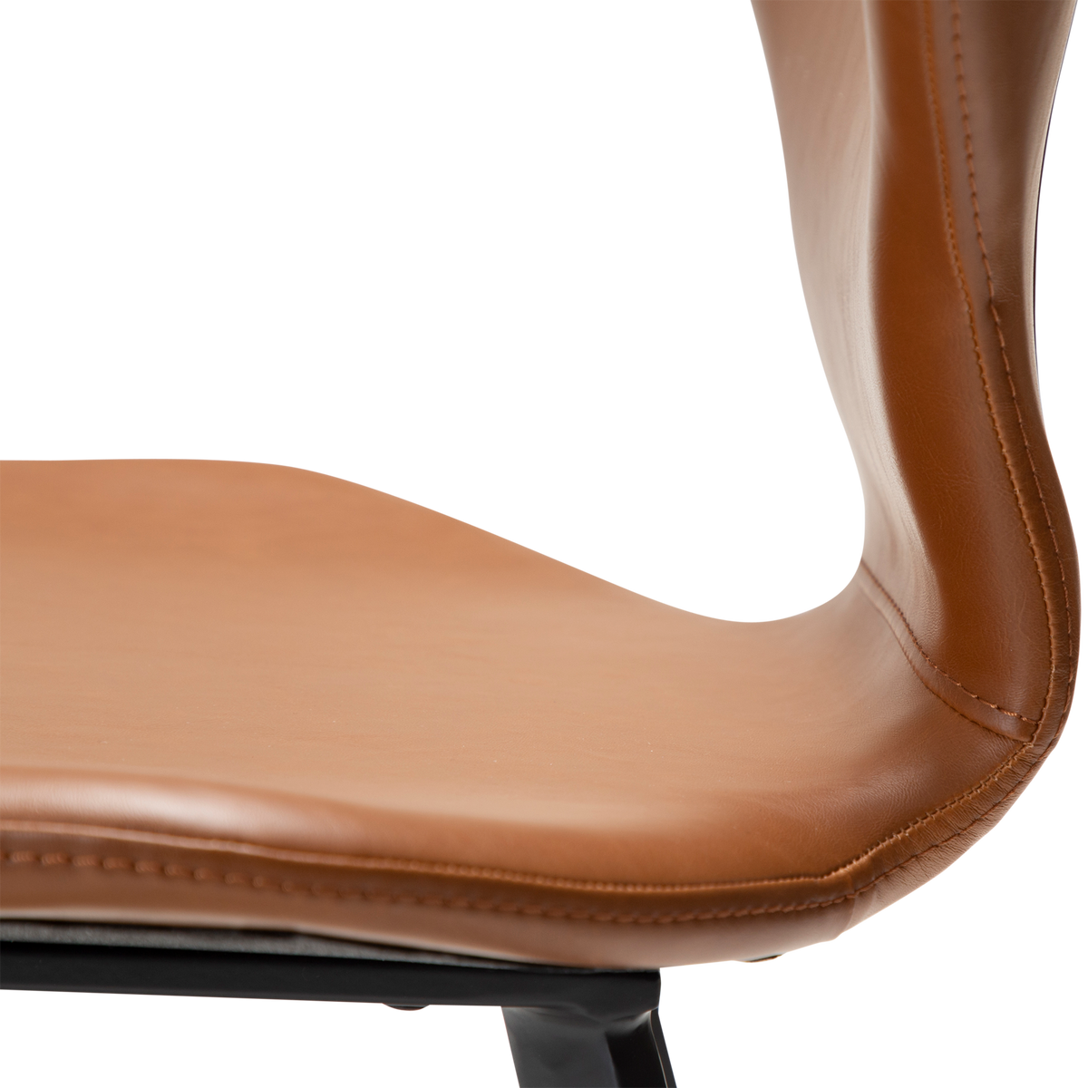 Stuhl Sabal Kunstleder Mittelbraun / schwarz (2er-Set)