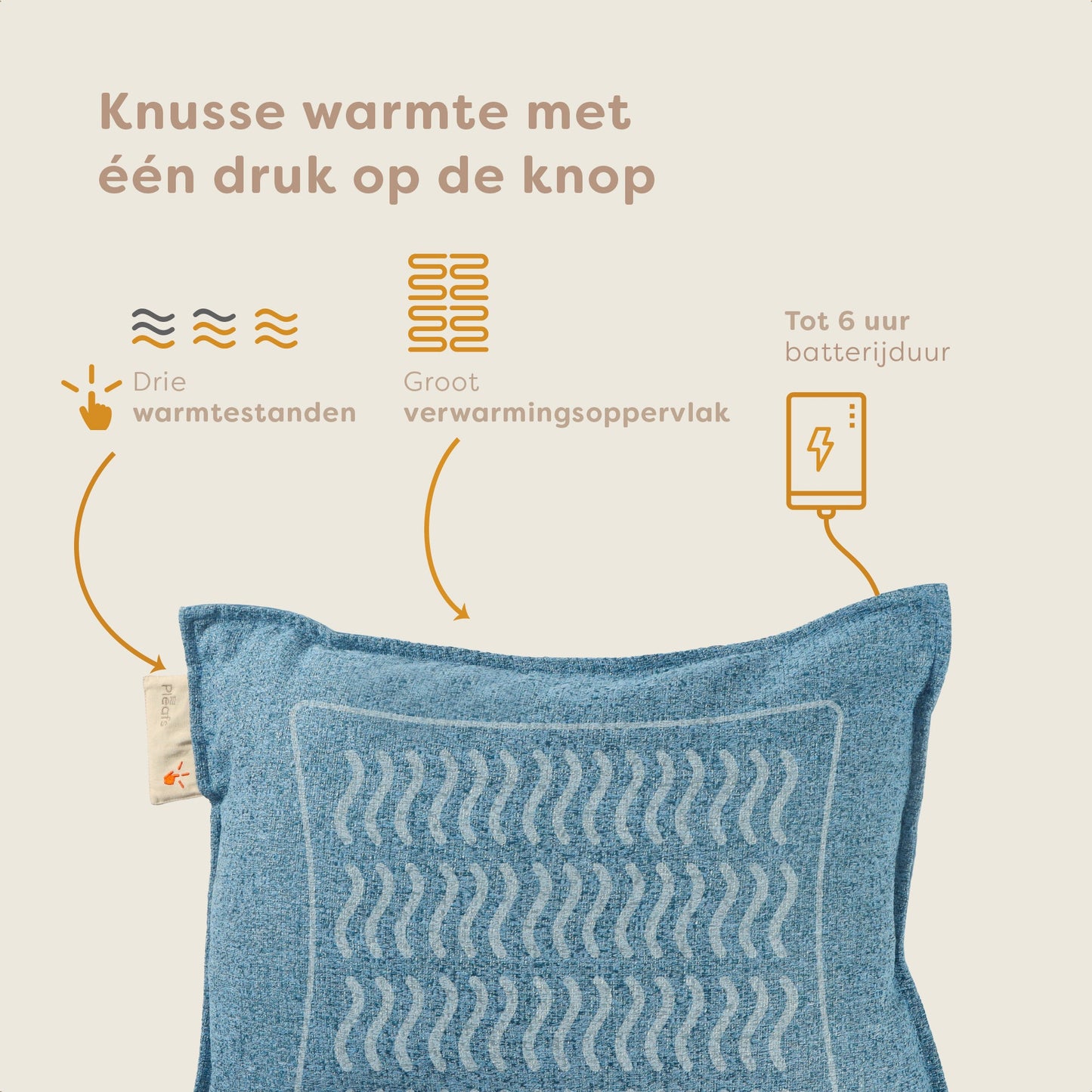 Pleafs® Warmtekussen Nomad 45x60cm Shadow Blue