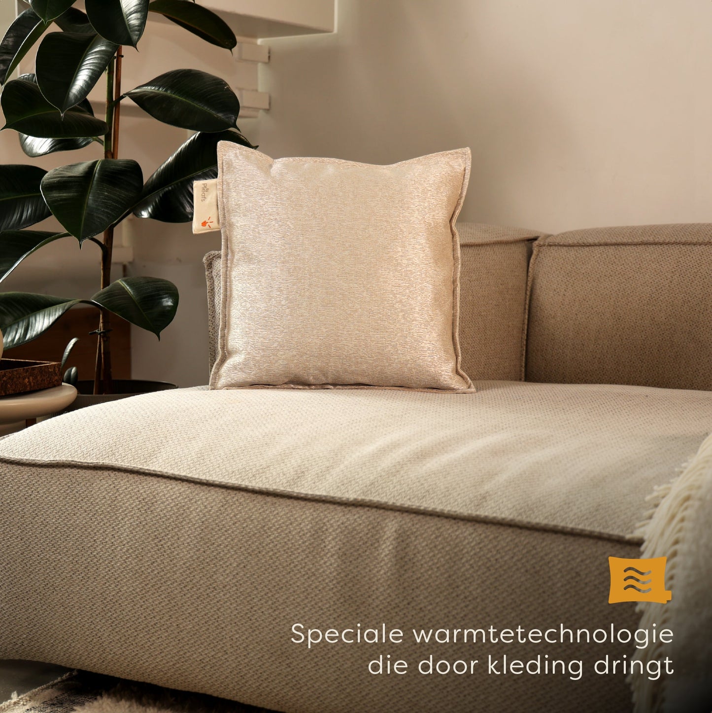 Pleafs® Warmtekussen Boho 45x45cm Dark Vanilla