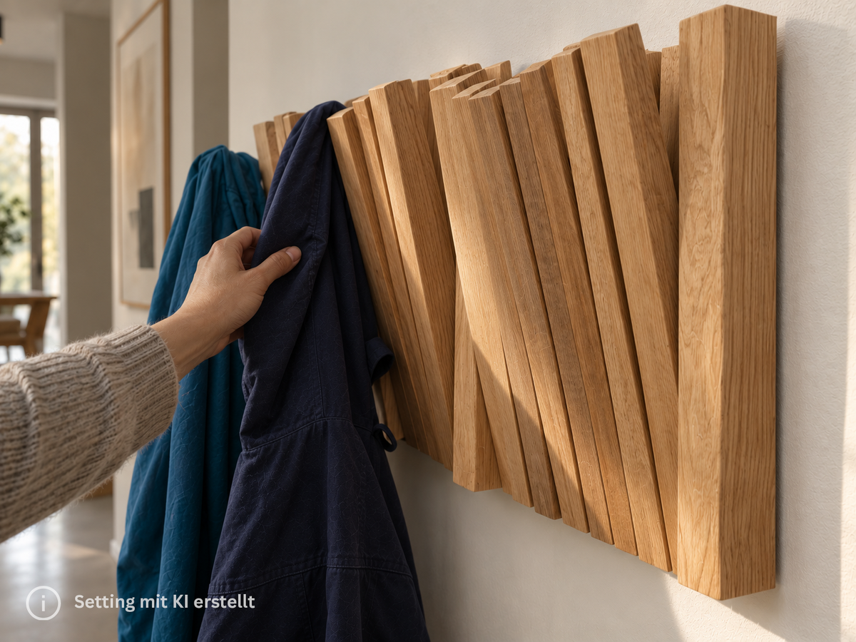 Garderobe Wave I Eiche massiv