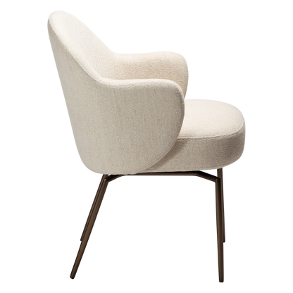 Armlehnstuhl Buxus Creme schwenkbar