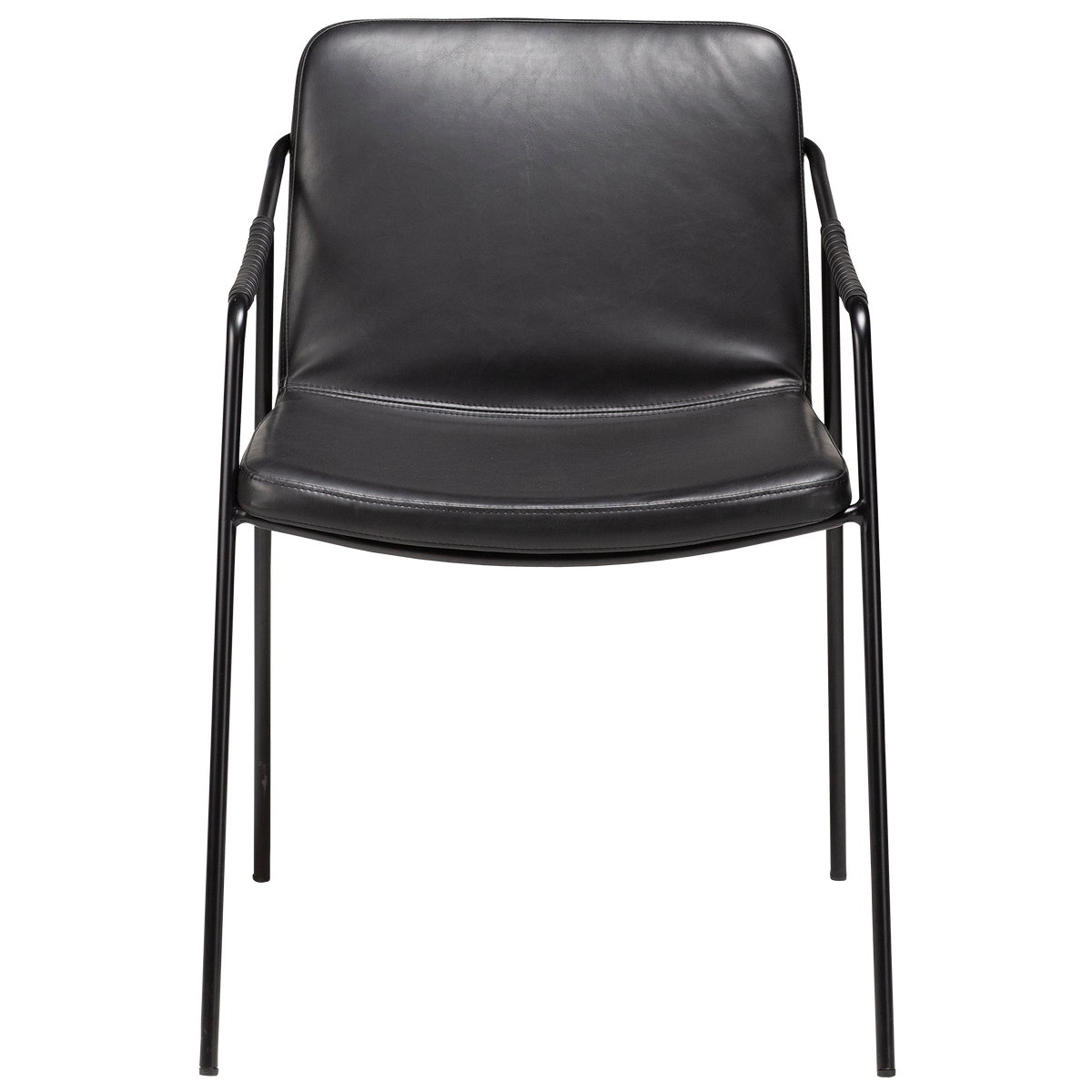Armlehnstuhl Bunya Kunstleder Vintage Schwarz (2er-Set)