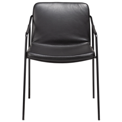 Armlehnstuhl Bunya Kunstleder Vintage Schwarz (2er-Set)