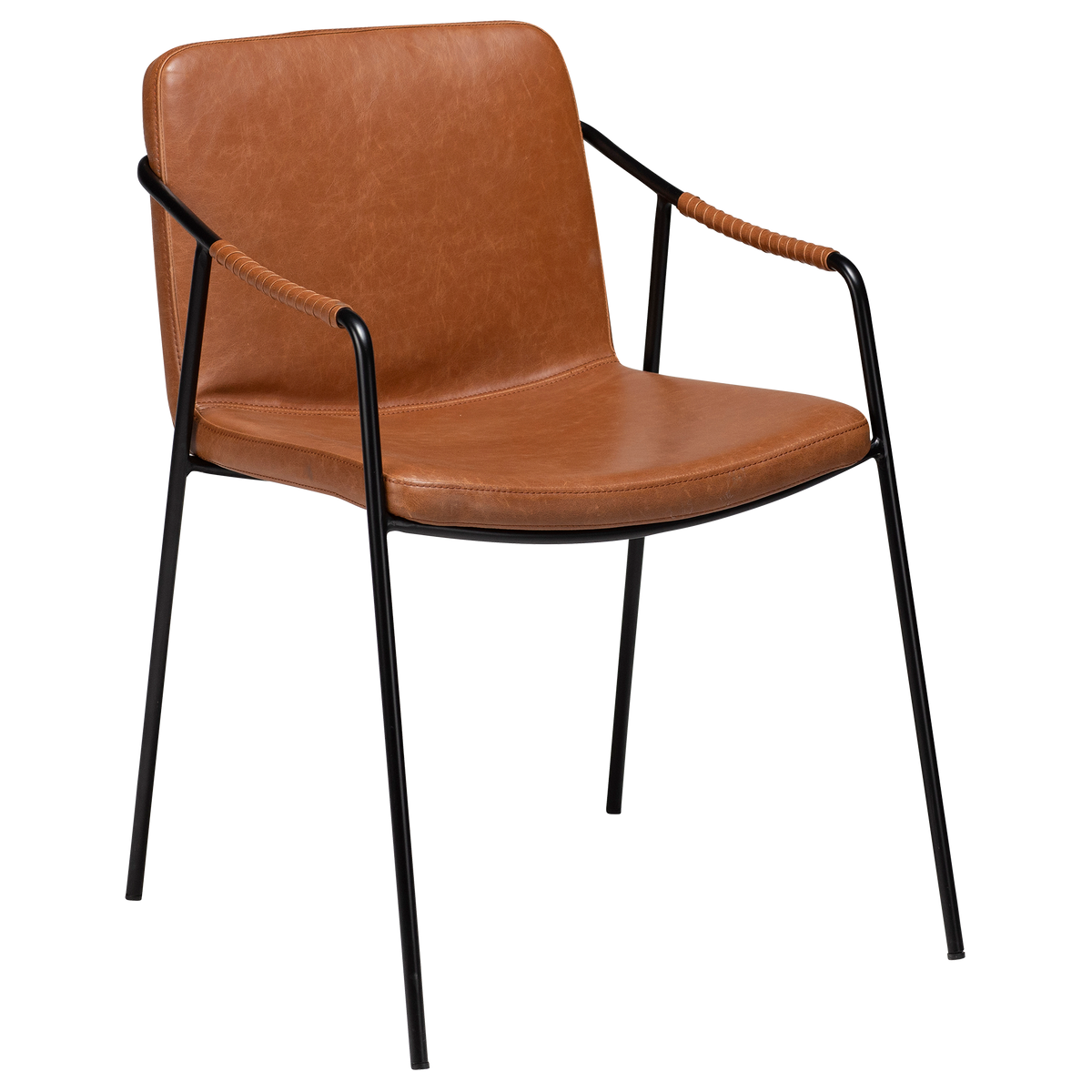 Armlehnstuhl Bunya Kunstleder Mittelbraun (2er-Set)