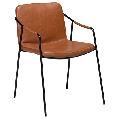 Armlehnstuhl Bunya Kunstleder Mittelbraun (2er-Set)