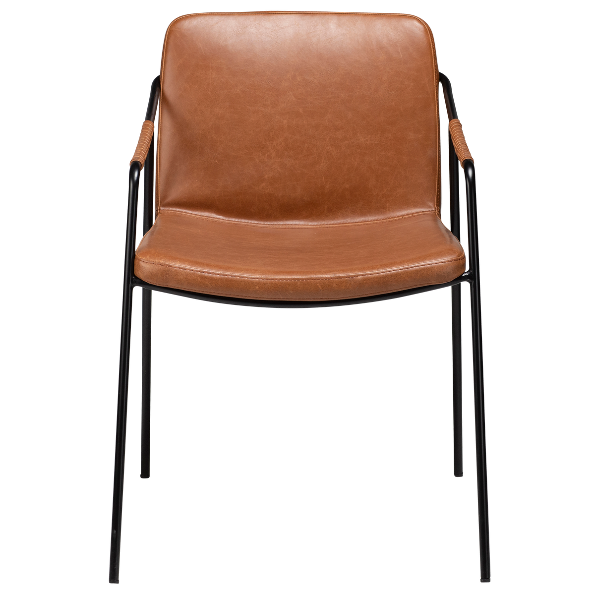 Armlehnstuhl Bunya Kunstleder Mittelbraun (2er-Set)
