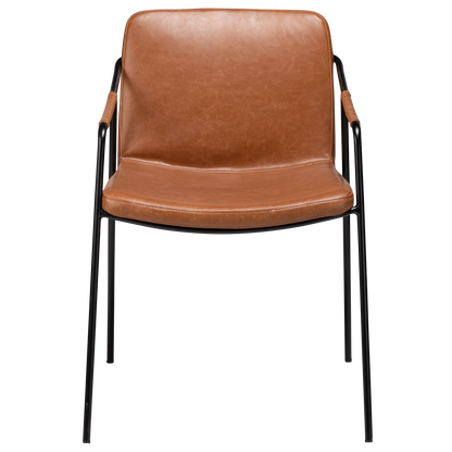 Armlehnstuhl Bunya Kunstleder Mittelbraun (2er-Set)