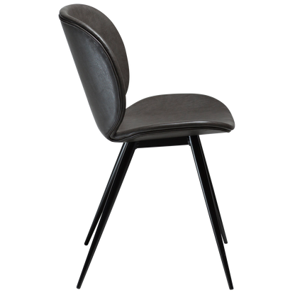 Stuhl Ceiba Kunstleder Graphitbraun (2er-Set)