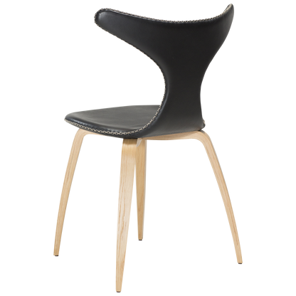 Stuhl Durio Leder Schwarz / Eiche (4er-Set)