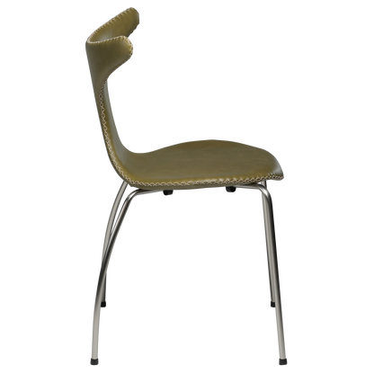 Stuhl Durio Leder Moosgrün (4er-Set)