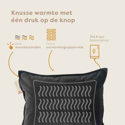 Pleafs® Warmtekussen Plush 45x60cm Onyx