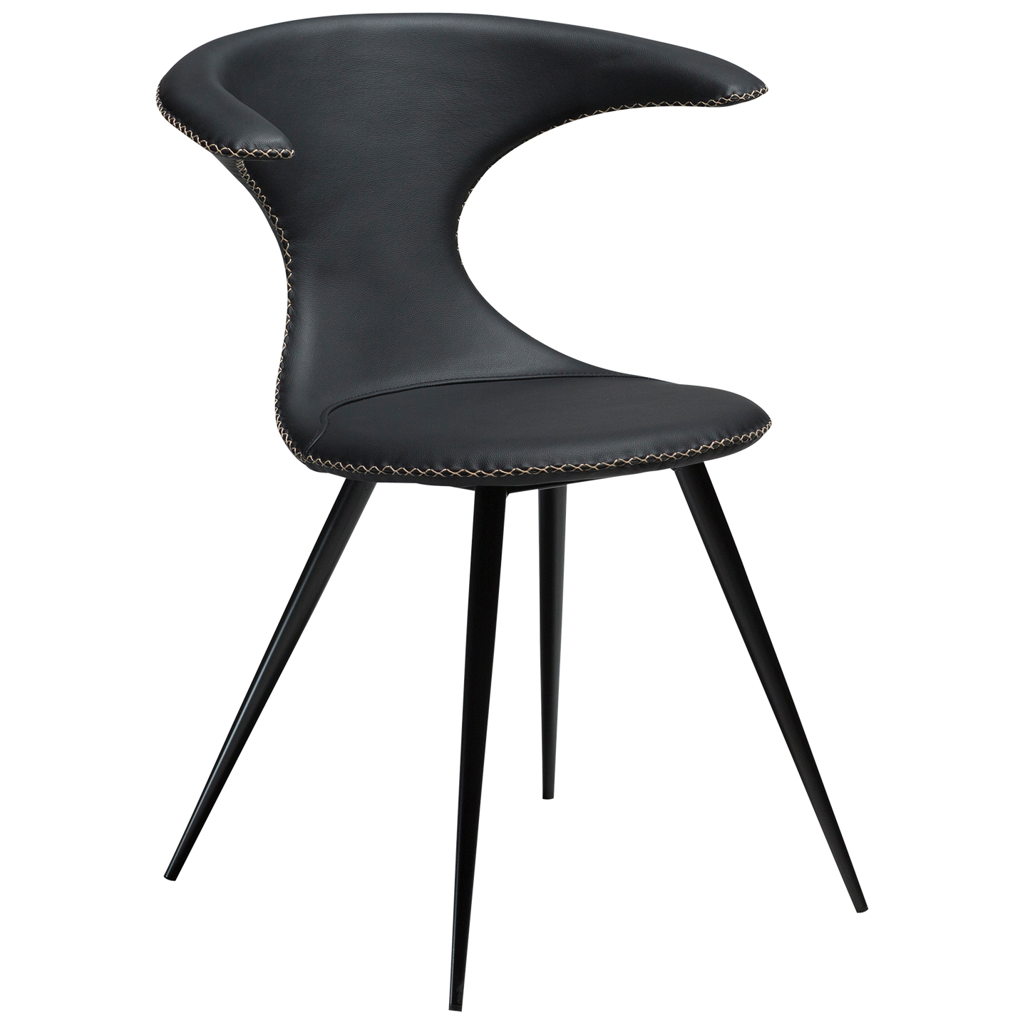 Stuhl Fagus Leder Schwarz / schwarz rund (2er-Set)
