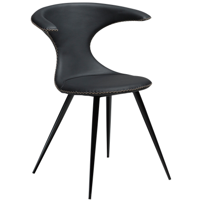 Stuhl Fagus Leder Schwarz / schwarz rund (2er-Set)