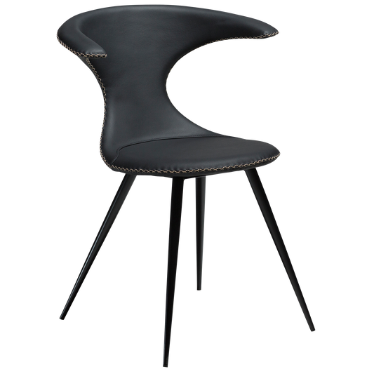 Stuhl Fagus Leder Schwarz / schwarz rund (2er-Set)