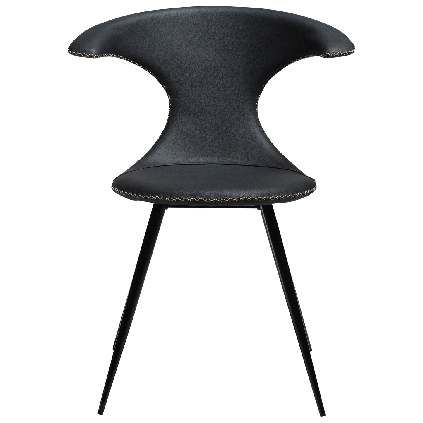 Stuhl Fagus Leder Schwarz / schwarz rund (2er-Set)