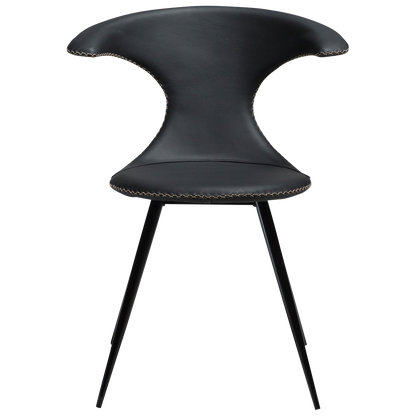 Stuhl Fagus Leder Schwarz / schwarz rund (2er-Set)