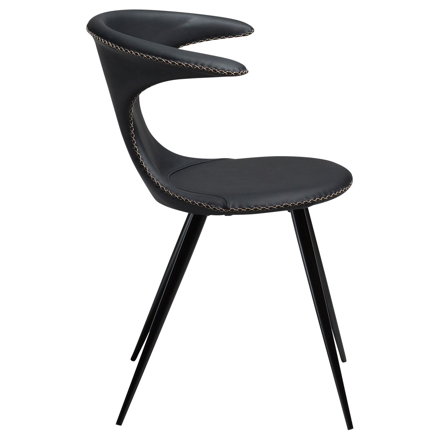Stuhl Fagus Leder Schwarz / schwarz rund (2er-Set)