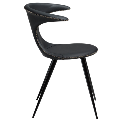 Stuhl Fagus Leder Schwarz / schwarz rund (2er-Set)