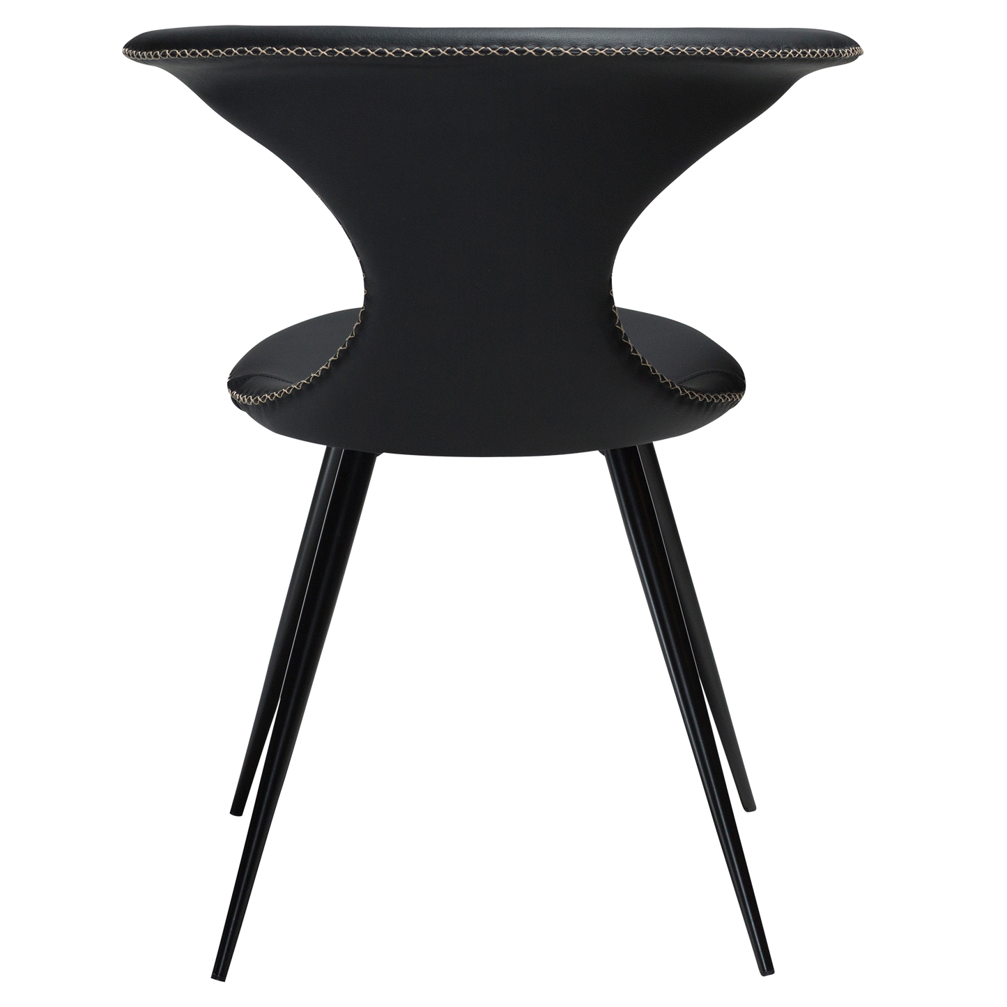Stuhl Fagus Leder Schwarz / schwarz rund (2er-Set)
