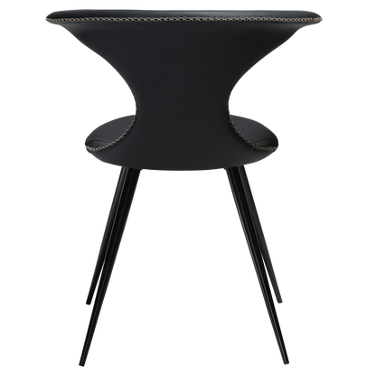 Stuhl Fagus Leder Schwarz / schwarz rund (2er-Set)