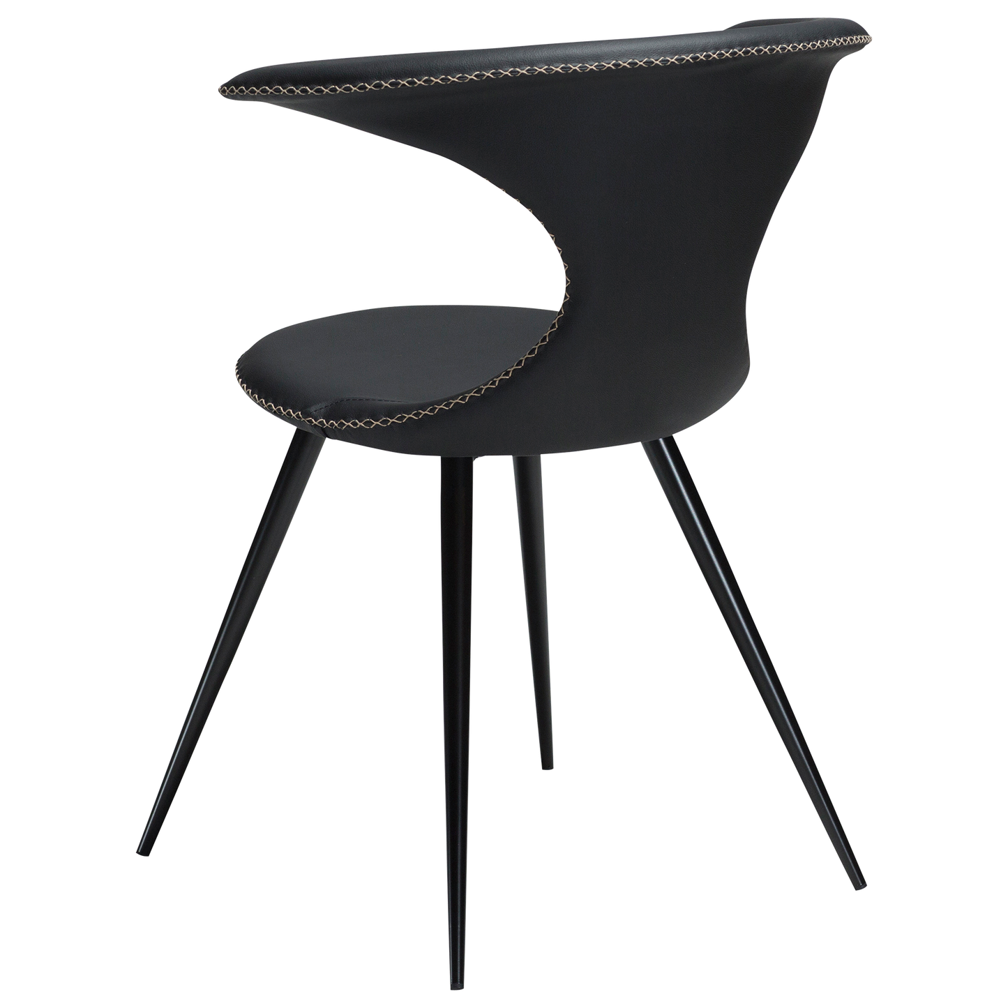 Stuhl Fagus Leder Schwarz / schwarz rund (2er-Set)