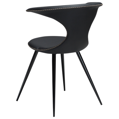 Stuhl Fagus Leder Schwarz / schwarz rund (2er-Set)