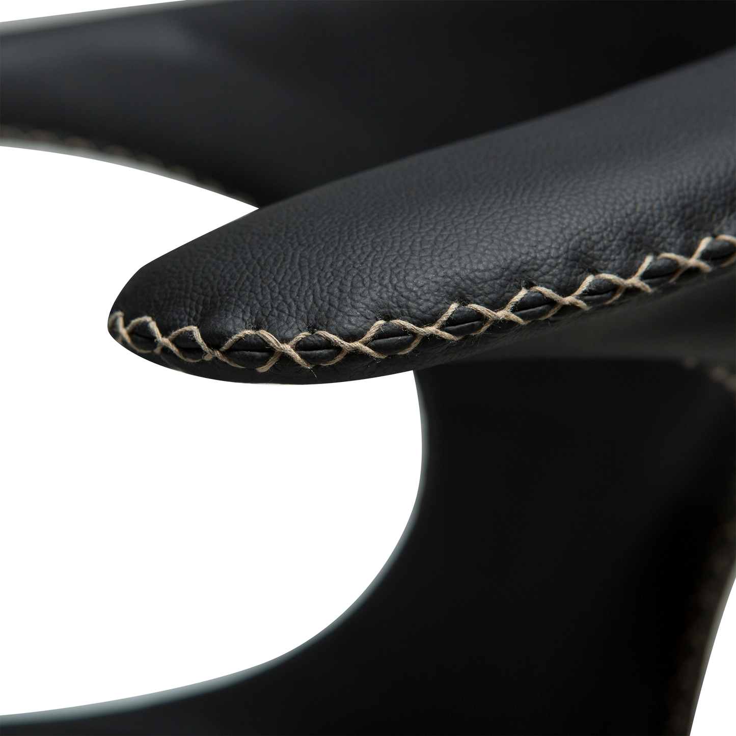 Stuhl Fagus Leder Schwarz / schwarz rund (2er-Set)