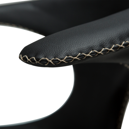 Stuhl Fagus Leder Schwarz / schwarz rund (2er-Set)