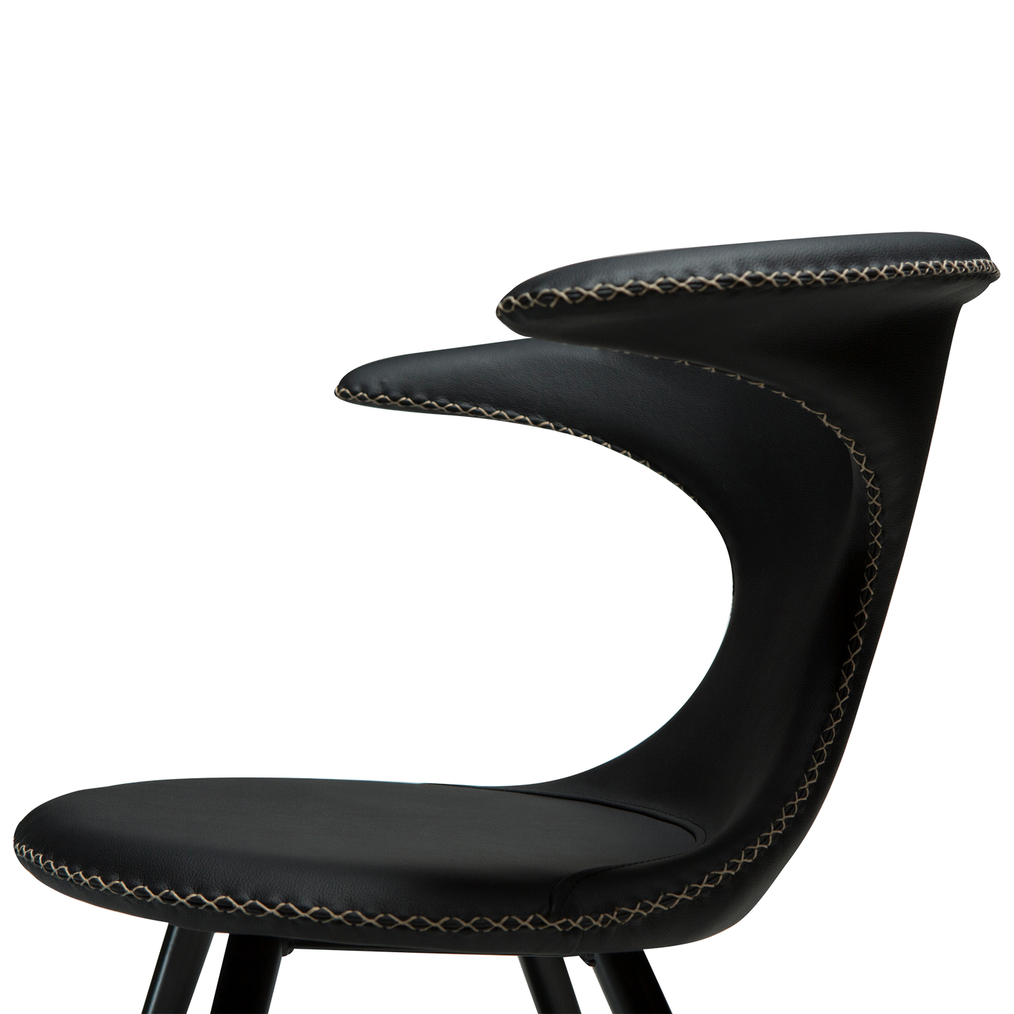 Stuhl Fagus Leder Schwarz / schwarz rund (2er-Set)