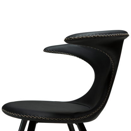 Stuhl Fagus Leder Schwarz / schwarz rund (2er-Set)
