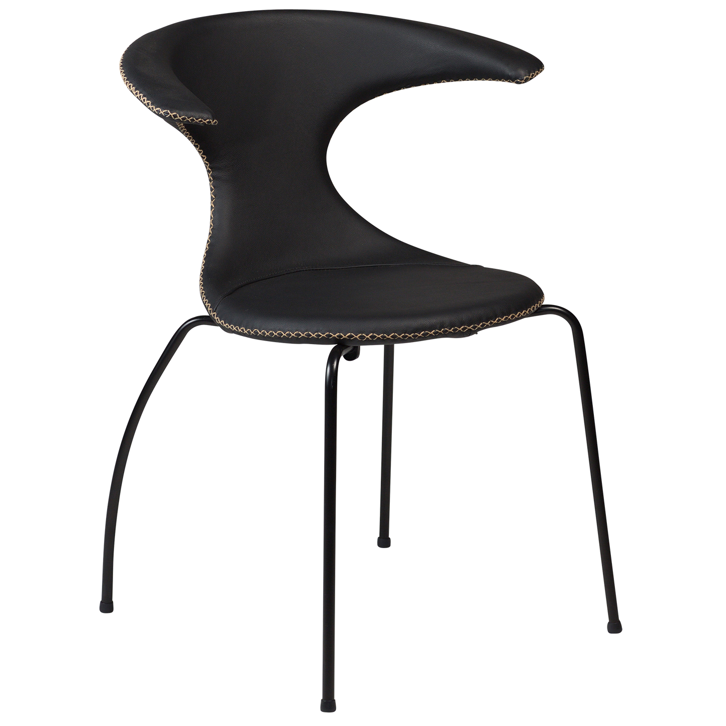 Stuhl Fagus Leder Schwarz / schwarz (4er-Set)