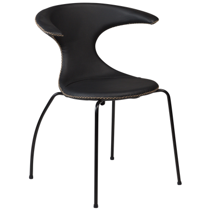 Stuhl Fagus Leder Schwarz / schwarz (4er-Set)
