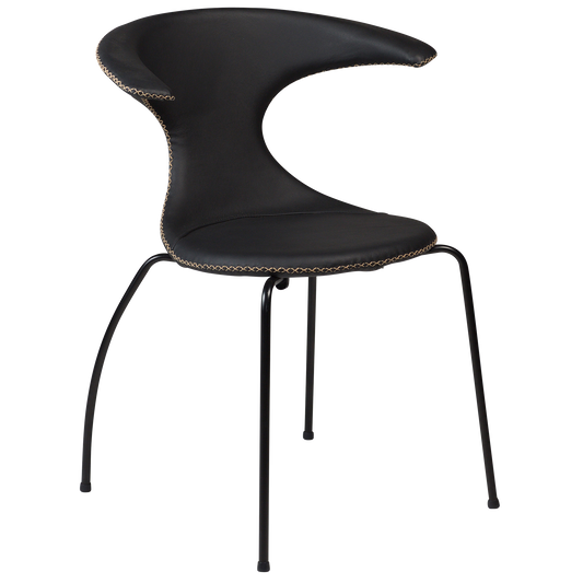 Stuhl Fagus Leder Schwarz / schwarz (4er-Set)