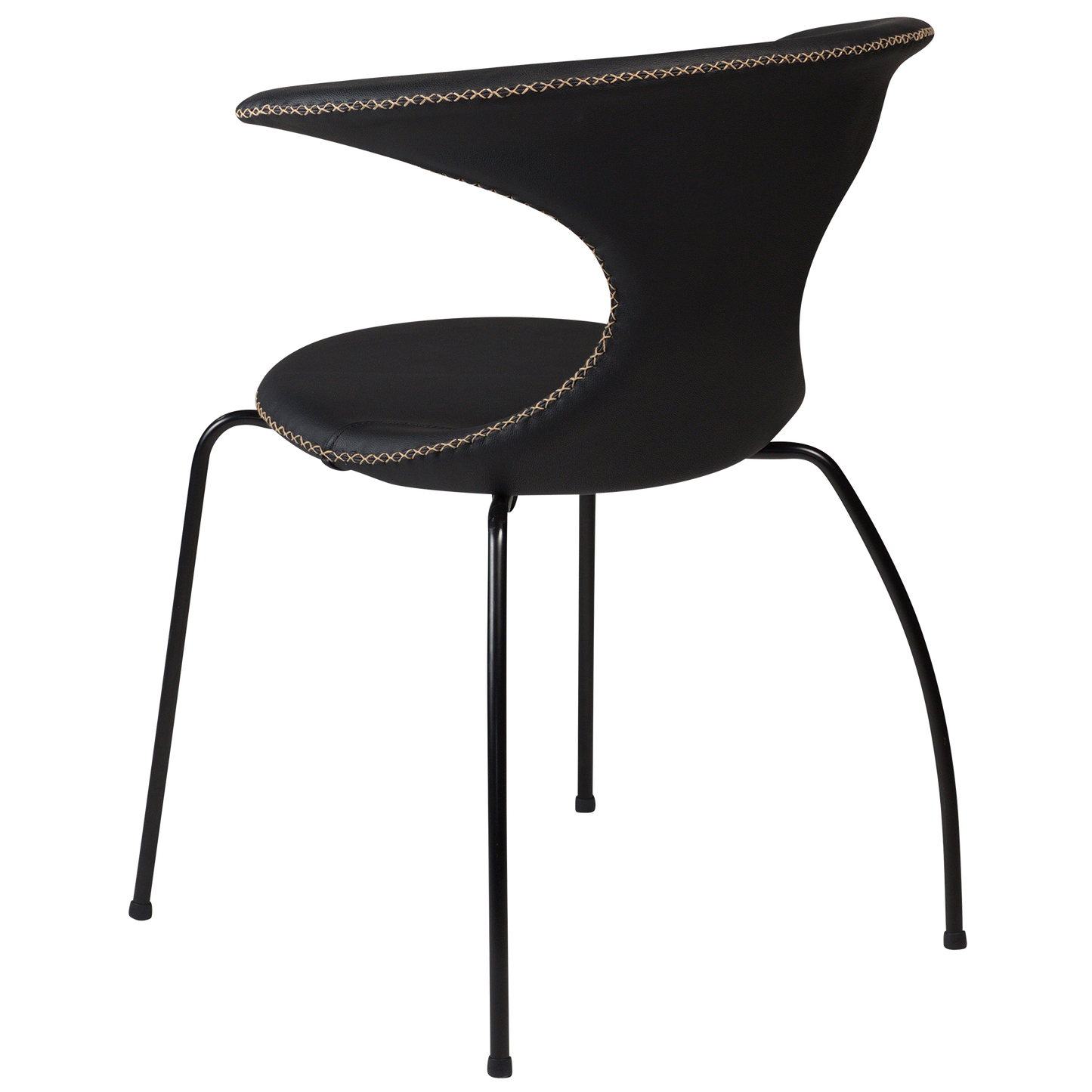 Stuhl Fagus Leder Schwarz / schwarz (4er-Set)