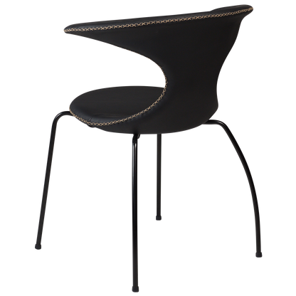 Stuhl Fagus Leder Schwarz / schwarz (4er-Set)