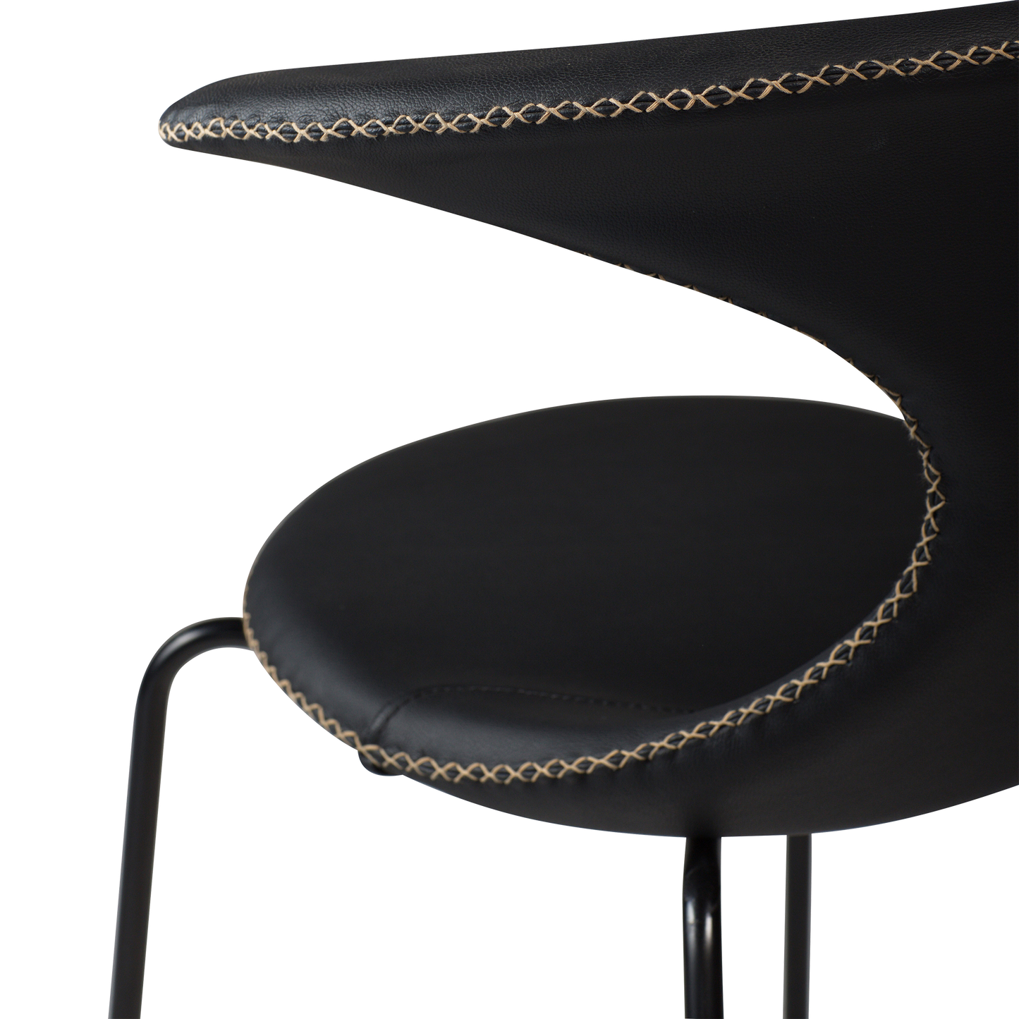 Stuhl Fagus Leder Schwarz / schwarz (4er-Set)