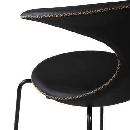 Stuhl Fagus Leder Schwarz / schwarz (4er-Set)