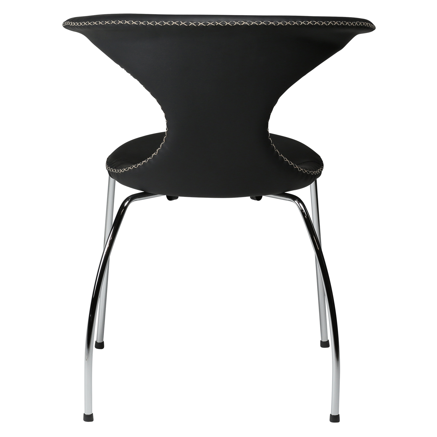Stuhl Fagus Leder Schwarz / chrom (4er-Set)
