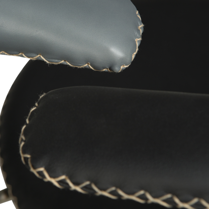 Stuhl Fagus Leder Schwarz / chrom (4er-Set)