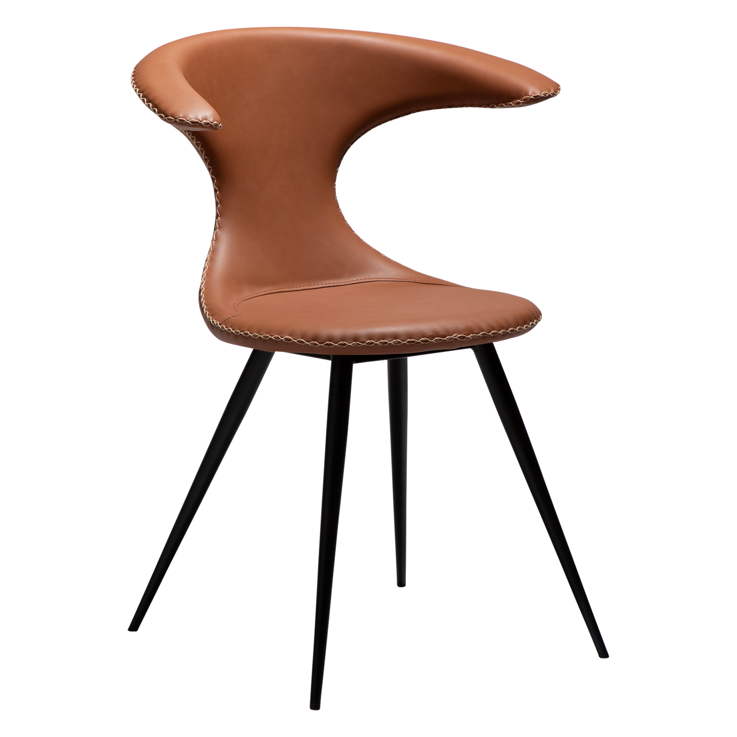 Stuhl Fagus Kunstleder Cognac / schwarz konisch (2er-Set)