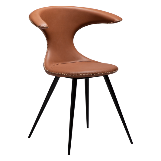 Stuhl Fagus Kunstleder Cognac / schwarz konisch (2er-Set)
