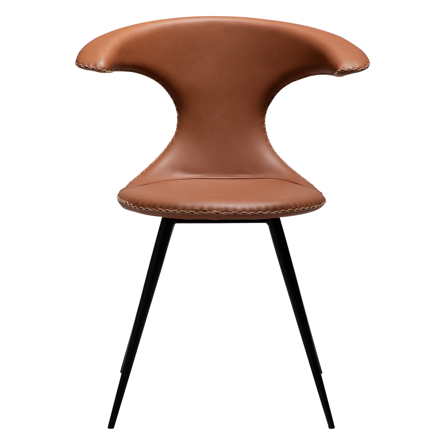 Stuhl Fagus Kunstleder Cognac / schwarz konisch (2er-Set)