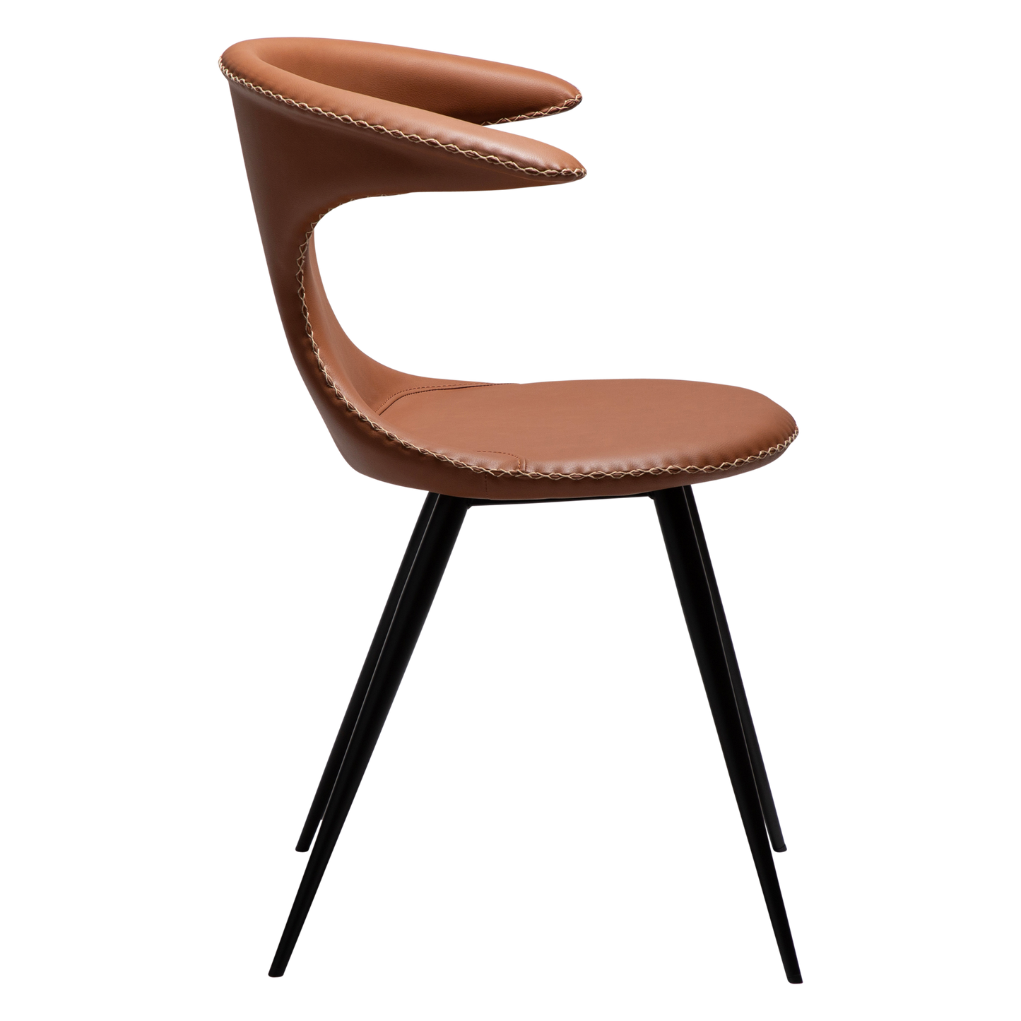 Stuhl Fagus Kunstleder Cognac / schwarz konisch (2er-Set)