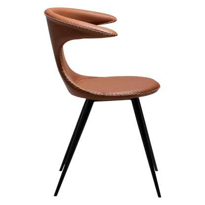 Stuhl Fagus Kunstleder Cognac / schwarz konisch (2er-Set)