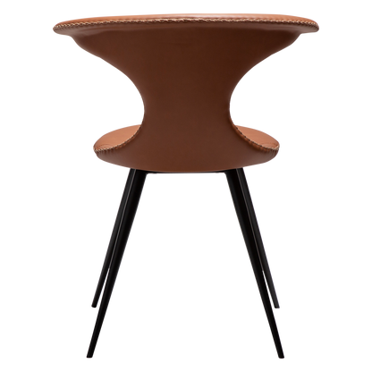 Stuhl Fagus Kunstleder Cognac / schwarz konisch (2er-Set)