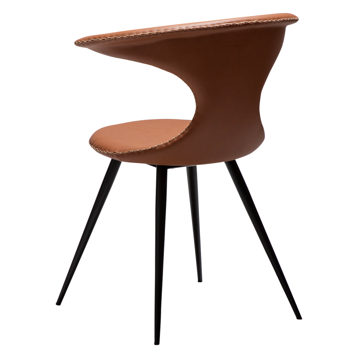 Stuhl Fagus Kunstleder Cognac / schwarz konisch (2er-Set)