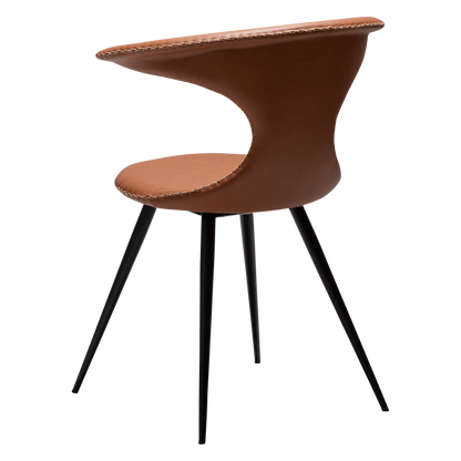 Stuhl Fagus Kunstleder Cognac / schwarz konisch (2er-Set)